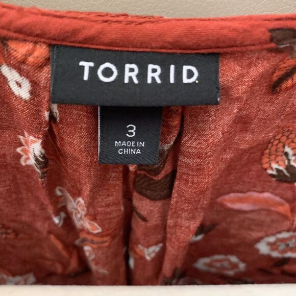 Torrid Womens Plus Size 3X Multicolor Floral Babydoll Stretch Challis Tunic Tank - Picture 4 of 6